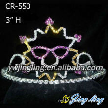 3" venta por mayor púrpura personalizado Navidad tiaras coronas